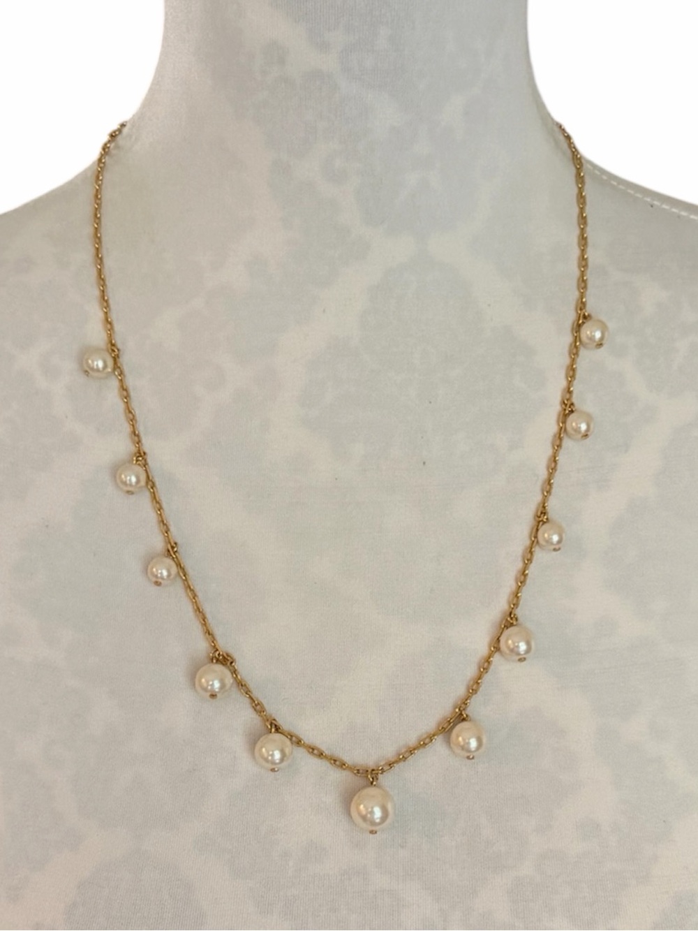 Vintage-Style Pearl Drop Chain Necklace